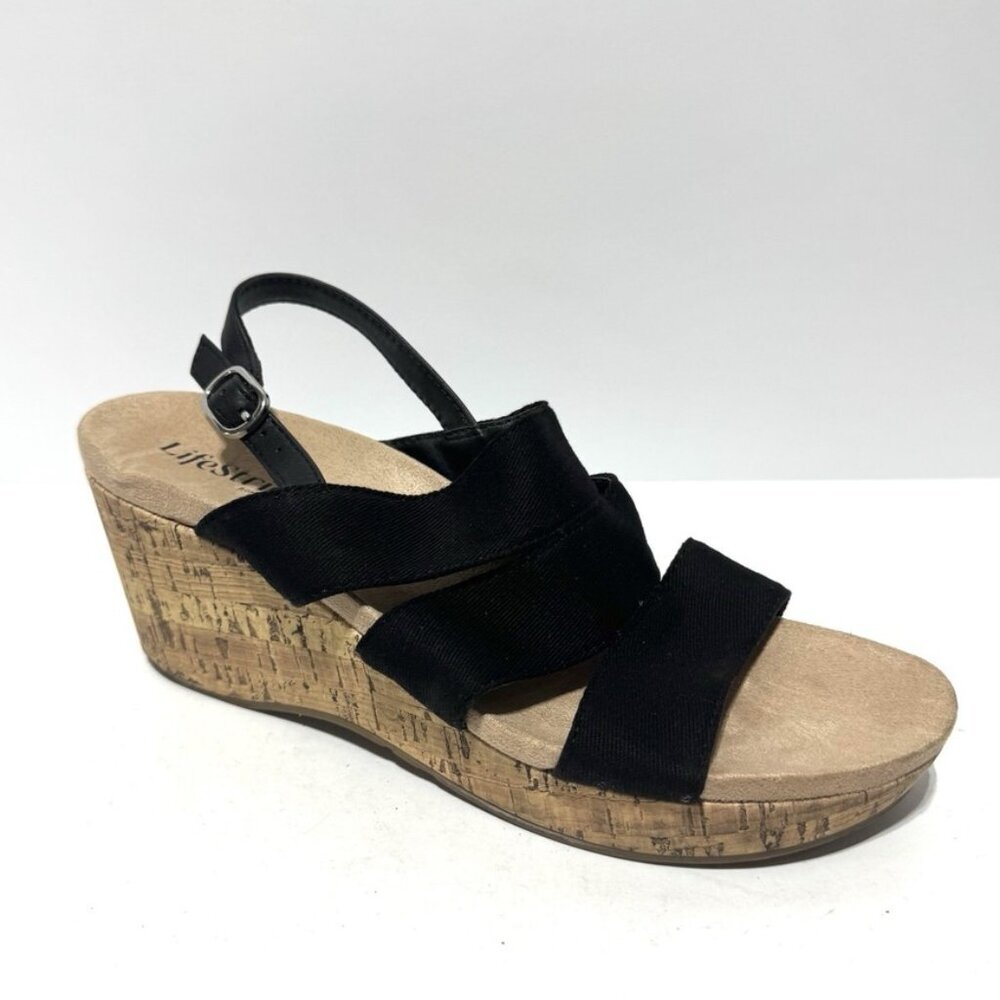 Lifestride Womens Darby Sandals Black Size 9 M
